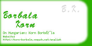 borbala korn business card